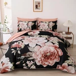 Queen Comforter Black 7 Pieces Bag, Pink Floral Bedding Sets Ele.... Fixed Price $69.26.
