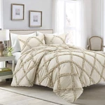 Lush Decor Ruffle Diamond Comforter King Size 3 Piece Set Neutral -. Fixed Price $74.73.