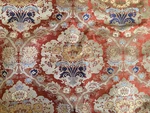 Waterford Linens King Pillow Shams Set Red Gold Floral Damask Reversible 20X36. Fixed Price $30.00.