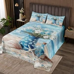 Blue Beach Bedspread King Size Kids Daisy Flroal Coverlet Set For Boys Girls Tee. Fixed Price $26.99.