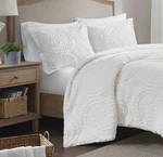 Madison Park Polyester Arya Embroidery Fur Duvet Cover Set White MP12-7516 New. Fixed Price $88.85.