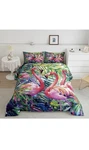Erosebridal Flamingo Comforter Set King Size Tropical Leaves Bedding. Fixed Price $55.00.
