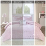 Mi Zone Jenna Metallic Heart Printed Comforter Set With Throw Pillow. Fixed Price $50.48.