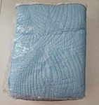 Martha Stewart Blue Floral Leaf Reversible Twin Quilt 100% Cotton 86" X 68". Fixed Price $69.99.