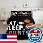 Full Size Sports Comforter Set Boys Girls Bedding Lover Gift Ultr. Fixed Price $72.81.