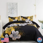 Menghomeus California King Comforter Set Black/gold Floral Bedding. Fixed Price $74.86.
