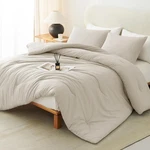 Cozylux Size Comforter Set Oatmeal, 3 Pieces Solid King,. Fixed Price $60.99.