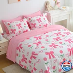 Jameswish Pink Bow Comforter 7 Pieces Set Full Size Flower. Fixed Price $107.28.
