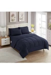 Sweet Home Collection 5 Piece Comforter Set Bag Solid Color All Twin, Navy. Fixed Price $55.00.
