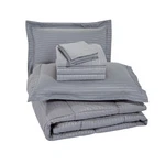 Plazatex Embossed Dobby Stripe 8 Pieces Comforter Set Queen Gray. Fixed Price $69.75.
