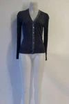 Womens Bloomingdales Blue, Metallic Silver Button Down Light Cardigan Sweater Xs. Fixed Price $24.99.