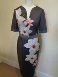 Baker 'chatsworth' Brand New Grey Multi Floral Print Belted Dress - 10. Fixed Price $107.16.