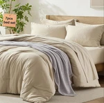 Queen Comforter Set With Sheets, 7 Piece Beige Size, Full.... Fixed Price $77.59.