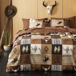 Wake In Cloud - Comforter Set, Southwestern Aztec Queen, Tan Brown. Fixed Price $62.04.