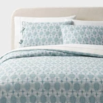 Threshold Yarn Dyed Duvet Cover And Sham Set King Ikat 100% Cotton Blue & Ivory. Fixed Price $34.89.