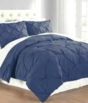 Swift Home Solid Blue Indigo 3 Pc Pintuck Comforter Set Full/ Queen Microfiber. Fixed Price $99.99.