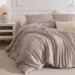 Masaca Ruched Comforter Set QUEEN,3 Pieces Farmhouse Shabby Boho Chic Ruffle Bed. Fixed Price $106.59.