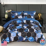 Zrnbast Queen Comforter Set 7 Pieces Blue Floral Bedding Geometric. Fixed Price $63.52.