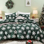 Janzaa Christmas Bedding Queen Comforter Set Emerald With White Snowfl. Fixed Price $49.69.