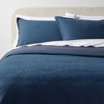 King Washed Waffle Weave Duvet Cover And Sham Set Navy - Threshold. Fixed Price $30.59.