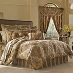Five Queens Court Brooke 4-PIECE Comforter Set, Beige Khaki Sz King Nwt. Fixed Price $289.99.