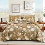 7PIECES Floral Queen Size Comforter Set, Garden Plant Style Bed In Bag Brown. Fixed Price $45.99.