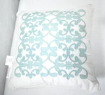 Madison Park Square Throw Pillow Teal/white Royal Pattern Design 16" X. Fixed Price $18.99.
