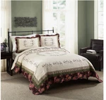 Brooke King Size 3-PIECE Quilt & Pillow Sham Set Vintage Embroidered Bedding. Fixed Price $179.99.