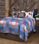 Carstens, Inc King Size 3 Piece Plaid Printed Quilt Bedding Set. Fixed Price $70.00.
