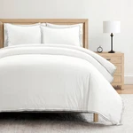 Hampton King Duvet Cover Set, 3 Piece, White & Black - Minimalist Bedding. Fixed Price $239.99.