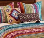 Lodge Siesta 5PC King Quilt Set : Red Green Southwestern Native Tribal. Fixed Price $159.45.
