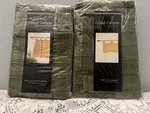 3-PIECE Grand Canyon Sage Curtain Cafe Set, 2 Panels + Tab Top Valance P3. Fixed Price $17.90.