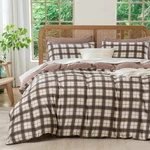 Bupird Queen Comforter Set Plaid 3 Pieces Soft Cute Bedding Ligh. Fixed Price $71.90.