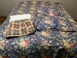 Chaps Ralph Lauren Cape Cod Queen Comforter Set 4 Piece Blue Floral & Plaid. Fixed Price $115.00.