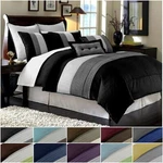Chezmoi Collection 8-PIECE Comforter Set Luxury Pleated Stripe Bedding. Fixed Price $81.99.