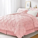 Jollyvogue King Size Comforter Set 7 Pieces, Pink/ivory Bed Bag Comforte.... Fixed Price $61.99.