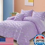 Menghomeus Purple Silver Metallic Glitter Comforter Set Full Size Bedding. Fixed Price $90.57.