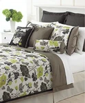 Martha Stewart Collection Bedding, Layered Flowers King Comforter Set Green. Fixed Price $99.95.