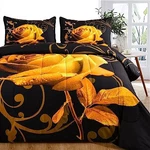 Comforter Set Reversible Rose Pattern Printed KING(103" 90") Yellow. Fixed Price $51.16.