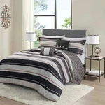Madison Park Essentials Dalton 5-PIECE Queen Reversible Comforter Set In Grey. Fixed Price $85.45.