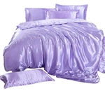 Elegant Lavender & Silver 7-PIECE Bed-in-a-bag Set Queen King Satin Duvet. Fixed Price $134.99.