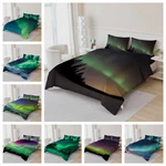 3D Aurora Forest Mountain Green Quilt Cover Duvet Comforter Set. Fixed Price $89.99.