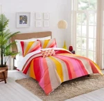 Nwt Trina Turk Sunburst Pink/salmon/tan Full/queen Comforter & Shams Set 3 Pc. Fixed Price $122.19.