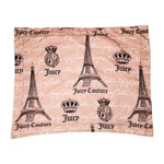 Juicy Couture Home Pillow Case Sham Pink Gray Eiffel Tower Paris France 20"X26". Fixed Price $15.00.