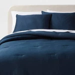 King Washed Cotton Sateen Comforter And Sham Set Dark Navy - Threshold:. Fixed Price $39.99.