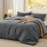 Bedsure King Comforter Set Dark Gray Soft Prewashed Bedding All Seasons. Fixed Price $74.99.