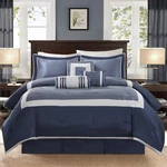 Madison Park Cozy Comforter Set-deluxe Hotel Collection, QUEEN(90"X90"), Navy. Fixed Price $117.46.