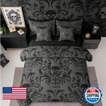 Erosebridal Gothic Damask Bed In Bag Queen Comforter Set 7 Piecesugar Skull. Fixed Price $101.35.