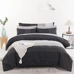 Rynghipy 8PCS Revsible Grey Black Striped Down Alternative Comforter Bedding Col. Fixed Price $73.43.