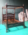Uk Super King Trademark Shadow Finish French Style Four Poster Mahogany Bed. Fixed Price $2689.85.